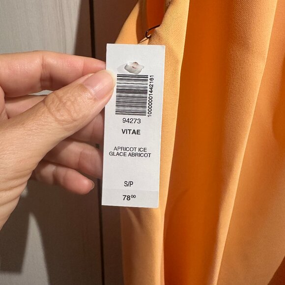 BNWT Aritzia Babaton Vitae Blouse APRICOT Small - Picture 3 of 6